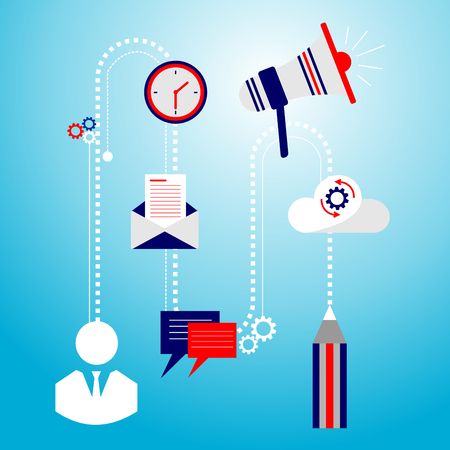 Concept for business marketing, analytics, strategy and startup. Vector graphic design.のイラスト素材