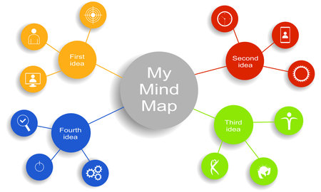 Abstract mind map infographic. Vector graphic illustration.