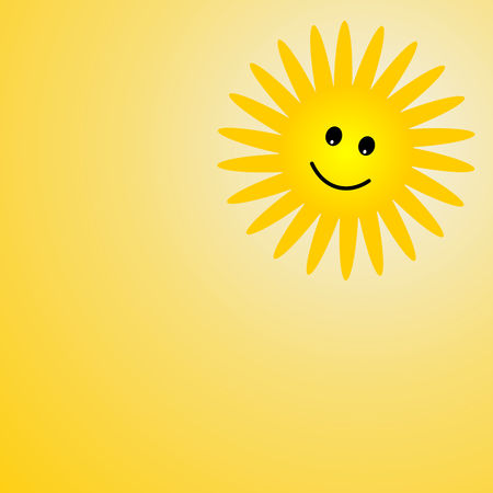 Vector smiling sun. Suitable for icon, wallpaper or banner.のイラスト素材