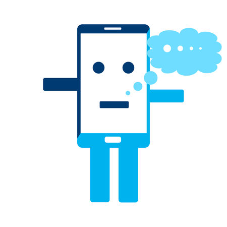 Mobile phone with style design of peoples, messages and dialogues. Easy and fast communication. Smartphone flat vector illustration.のイラスト素材