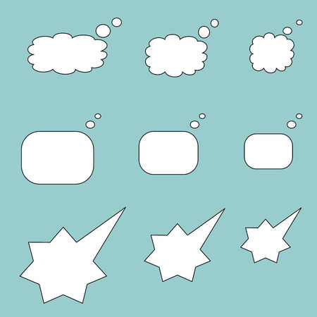 Set of blank communication bubbles. Vector graphic illustration.のイラスト素材