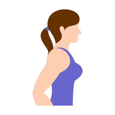Young woman portrait. Modern design of flat style.  Vector Illustration.のイラスト素材
