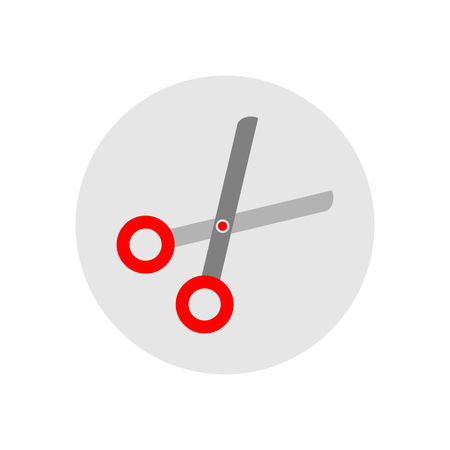 Scissors or clippers. Flat circle icon for web design. Vector graphic illustration.のイラスト素材