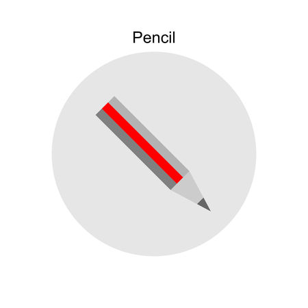 Pencil circle icon. Vector graphic illustration. Flat design.のイラスト素材