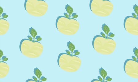 Seamless blue background with cherubs with shadow. Vector  illustration design with vegetables for template.のイラスト素材