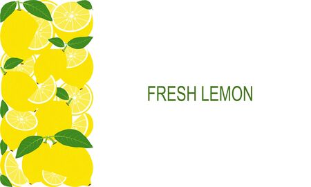 Vector fresh lemons template suitable for banners, magazines, websites, restaurants and menus. Healthy eating with fruits for a healthy lifestyle.のイラスト素材