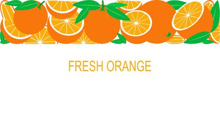 Vector fresh oranges template suitable for banners, magazines, websites, restaurants and menus. Healthy eating with fruits for a healthy lifestyle.のイラスト素材