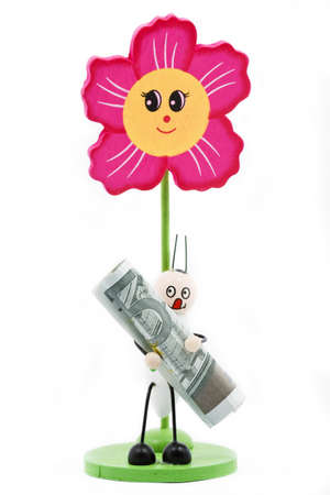 Children Toy Saving money, isolated object on white backgroundの写真素材