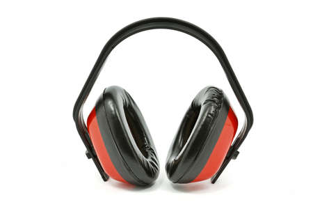 Protective earmuffs isolated on white backgroundの写真素材