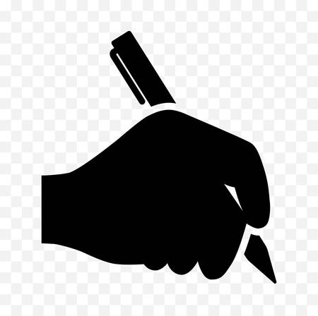 Writing hand silhouette iconのイラスト素材