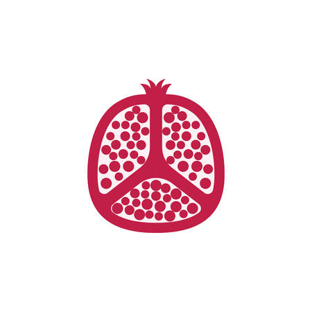 Pomegranate icon. Clipart cartoon fruit icon.のイラスト素材