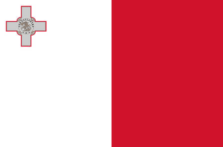 Maltese national flag. Official flag of Malta, accurate colors, true colorのイラスト素材