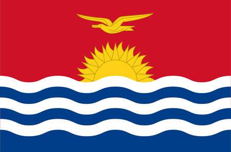 Kiribati national flag. Official flag of Kiribati, accurate colors, true colorのイラスト素材