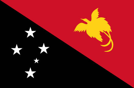 Papua New Guinea national flag, official flag of Papua New Guinea accurate colors, true colorのイラスト素材