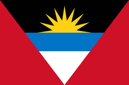 Antigua and Barbuda national flag, official flag of Antigua and Barbuda accurate colors, true colorのイラスト素材