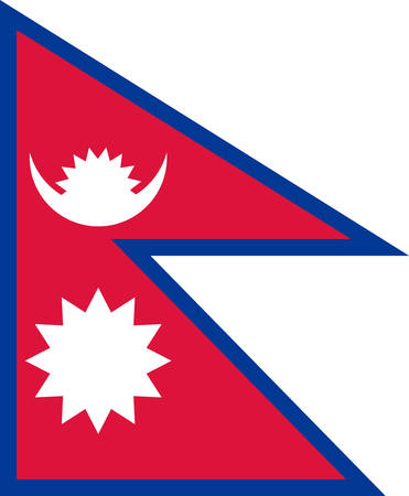 Nepali national flag, official flag of Nepal accurate colors, true colorのイラスト素材