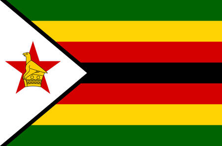 Zimbabwe national flag, official flag of Zimbabwe accurate colors, true colorのイラスト素材