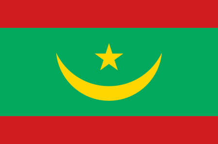Mauritania national flag, official flag of Mauritania accurate colors, true colorのイラスト素材
