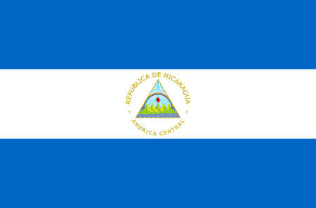Nicaragua national flag, official flag of Nicaragua accurate colors, true colorのイラスト素材