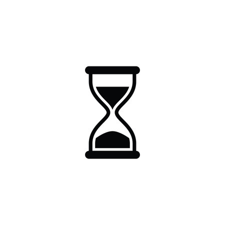 Hourglass simple black vector icon. Sand clock, half full, half empty glyph symbol.