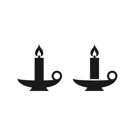 Candle simple black vector icon for birthday or religion. Glyph symbol.のイラスト素材