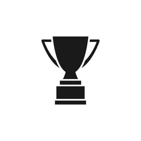 Cup trophy black isolated vector icon. Champion award glyph symbol.のイラスト素材
