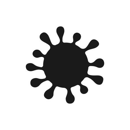 Virus simple black isolated vector icon. Corona virus or bacteria glyph symbol.のイラスト素材