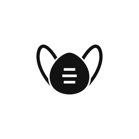 Medical face mask for protection against viruses, coronavirus simple black isolated icon.のイラスト素材