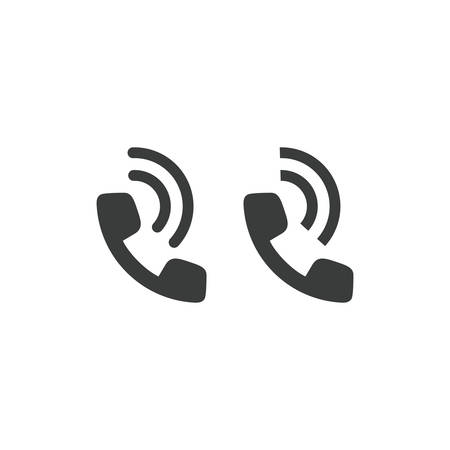 Phone simple contact isolated vector icon. Telephone black glyph symbol.のイラスト素材