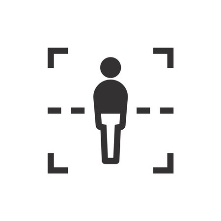 Body scan black vector icon. Security scanner glyph symbol.のイラスト素材