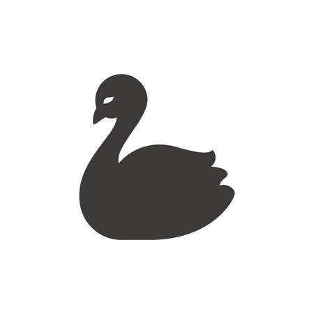 Swan silhouette vector icon. Black glyph symbol.のイラスト素材