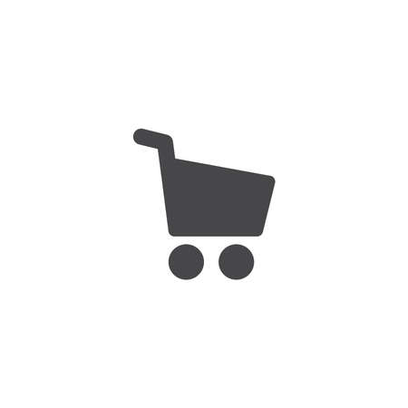 Shopping cart simple vector icon. Black glyph symbol.のイラスト素材