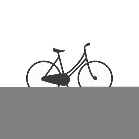 Bicycle black vector icon. Retro or vintage bike silhouette.のイラスト素材