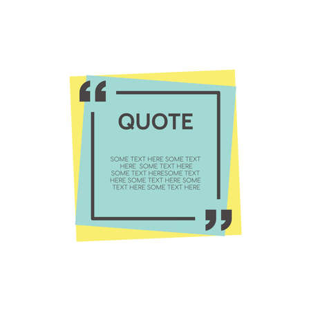 Colorful quote box with quotation marks. Quotes frame border template.のイラスト素材