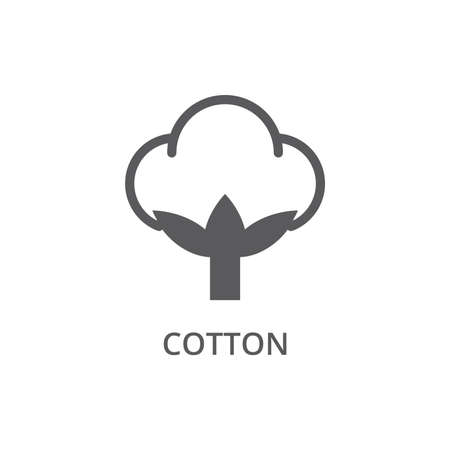 Cotton fabric material feature vector icon. Cottons fabrics features label symbol.のイラスト素材