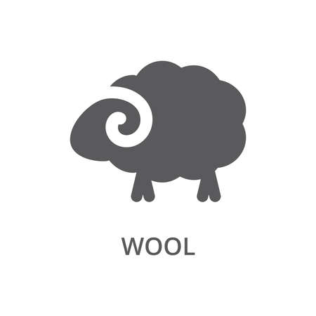 Sheep black vector icon. Wool fabric, textile material filled symbol.のイラスト素材