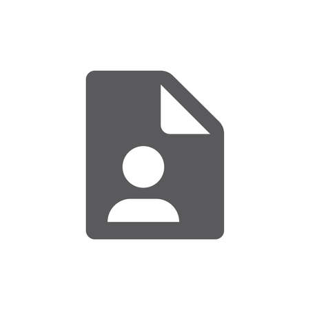 Contact page black vector icon. User book filled symbol.のイラスト素材