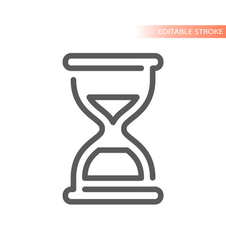 Hourglass or sandglass line vector icon. Sand clock outlined symbol.