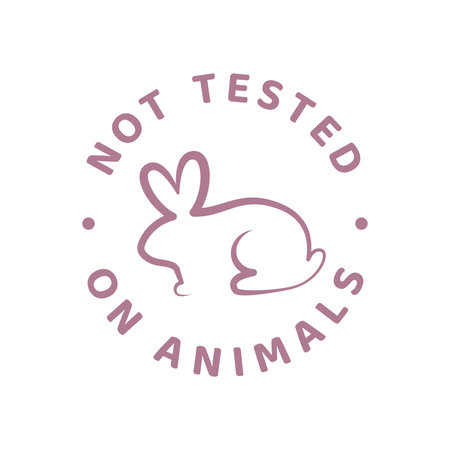 Not tested on animals label. Circle badge with rabbit vector.のイラスト素材