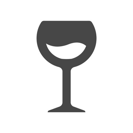 Wine glass black vector icon. Simple filled symbol.のイラスト素材