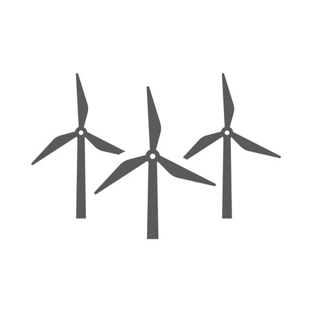 Wind mill or turbine vector icon. Renewable and sustainable resources filled symbol.のイラスト素材