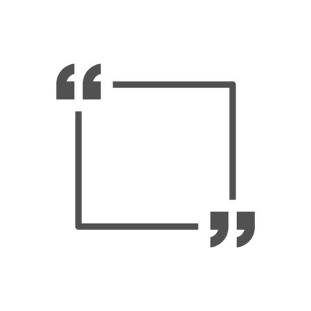 Quotation marks, quote frame template. Blank text box vector.のイラスト素材