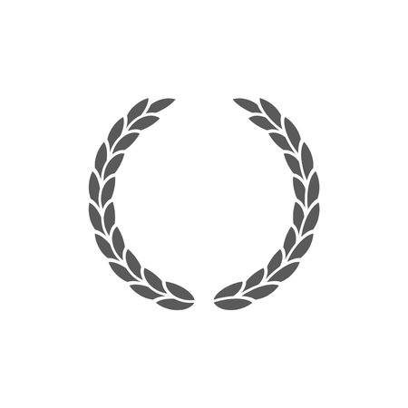 Laurel wreath black vector icon. Frame template with leaves.のイラスト素材