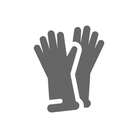 Wear protective gloves vector icon. Rubber cleaning gloves filled symbol.のイラスト素材