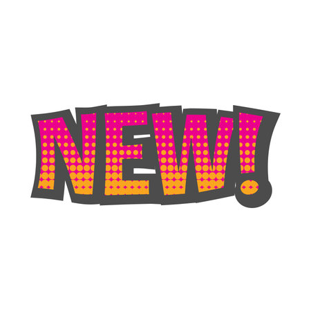 New! 3d letters with halftone vector. New lettering colorful pop art.のイラスト素材