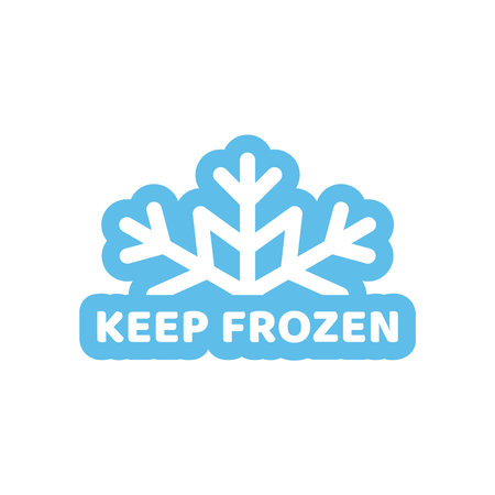 Keep frozen vector label. Food packaging colorful badge.のイラスト素材