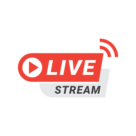 Live streaming colorful vector icon. Broadcast online stream sign.のイラスト素材