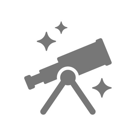 Telescope with stars vector icon. Space, astronomy and science symbol.のイラスト素材