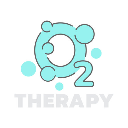 Oxygen therapy vector logo. Bubble oxygen medical treatment icon.のイラスト素材