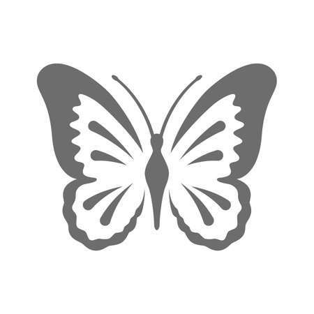 Butterfly vector icon. Simple black tattoo or logo symbol.のイラスト素材